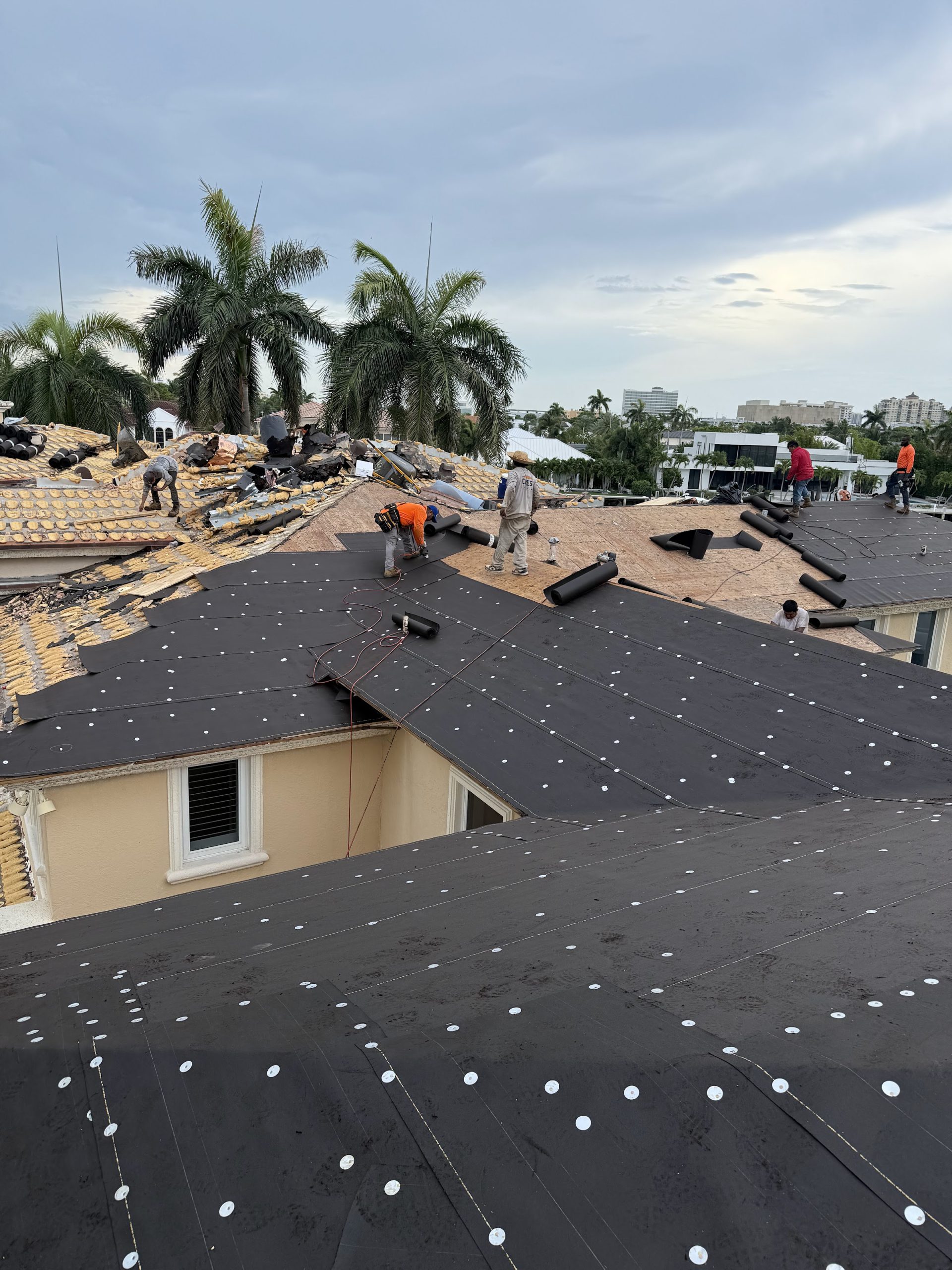 New construction homes being dried in