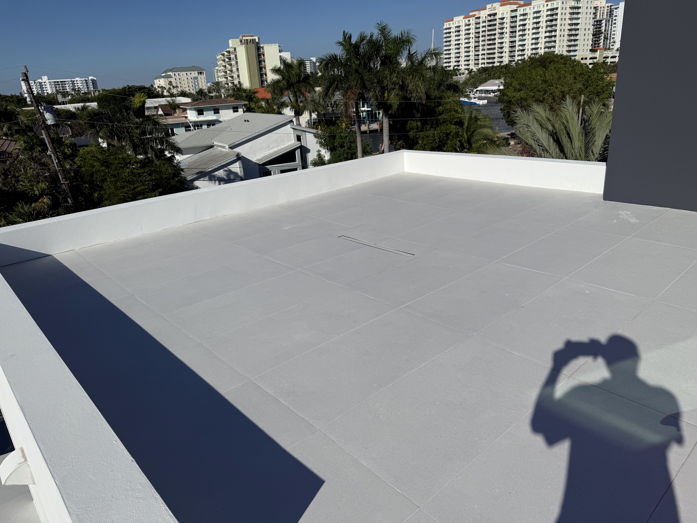 White coated flat roof restoration