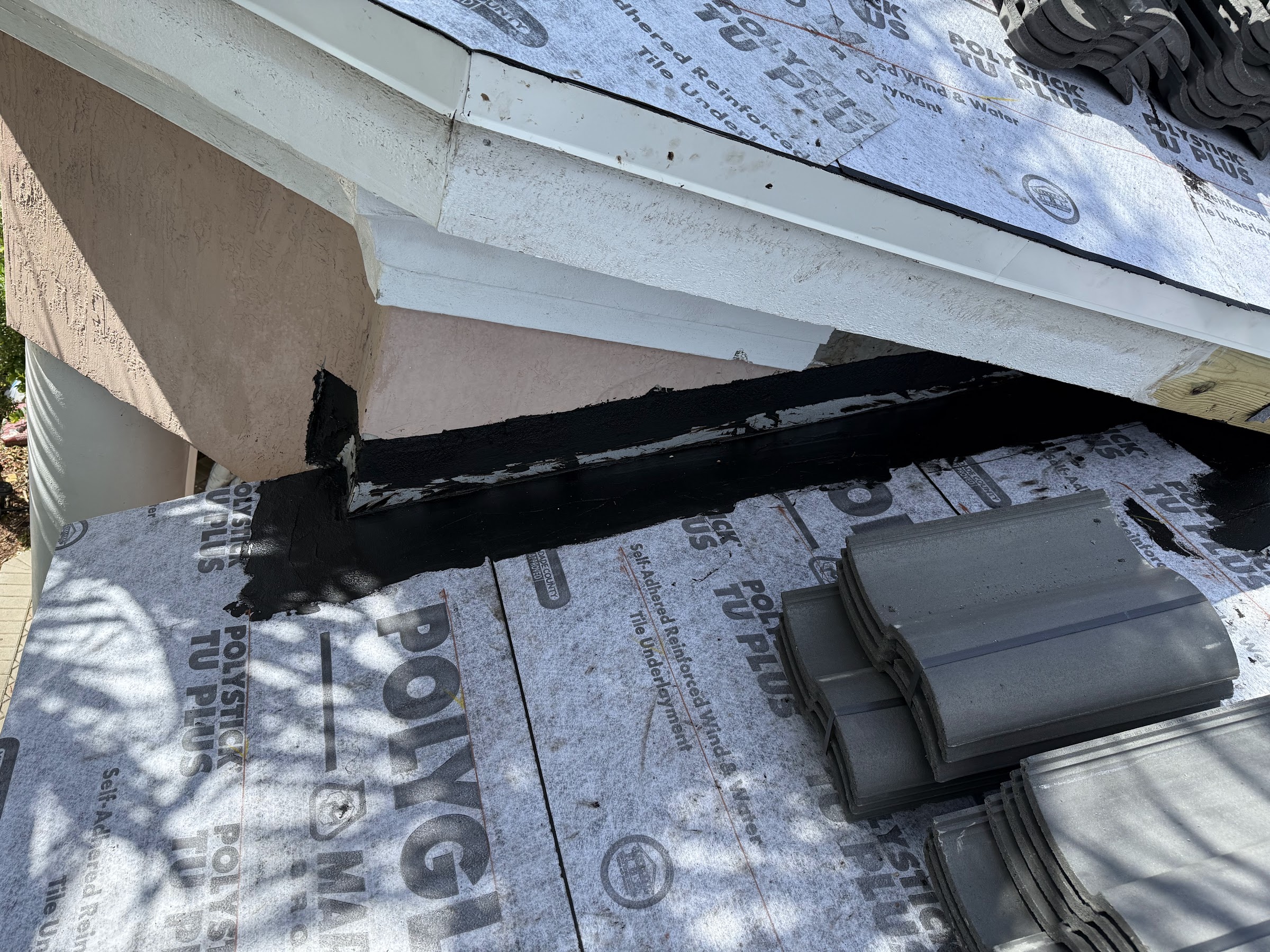 Peel-and-stick roof underlayment detail