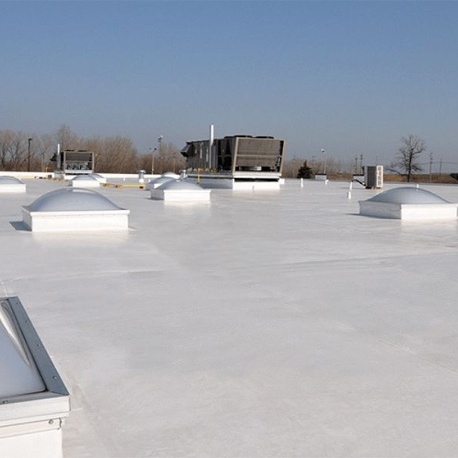 White membrane commercial flat roof