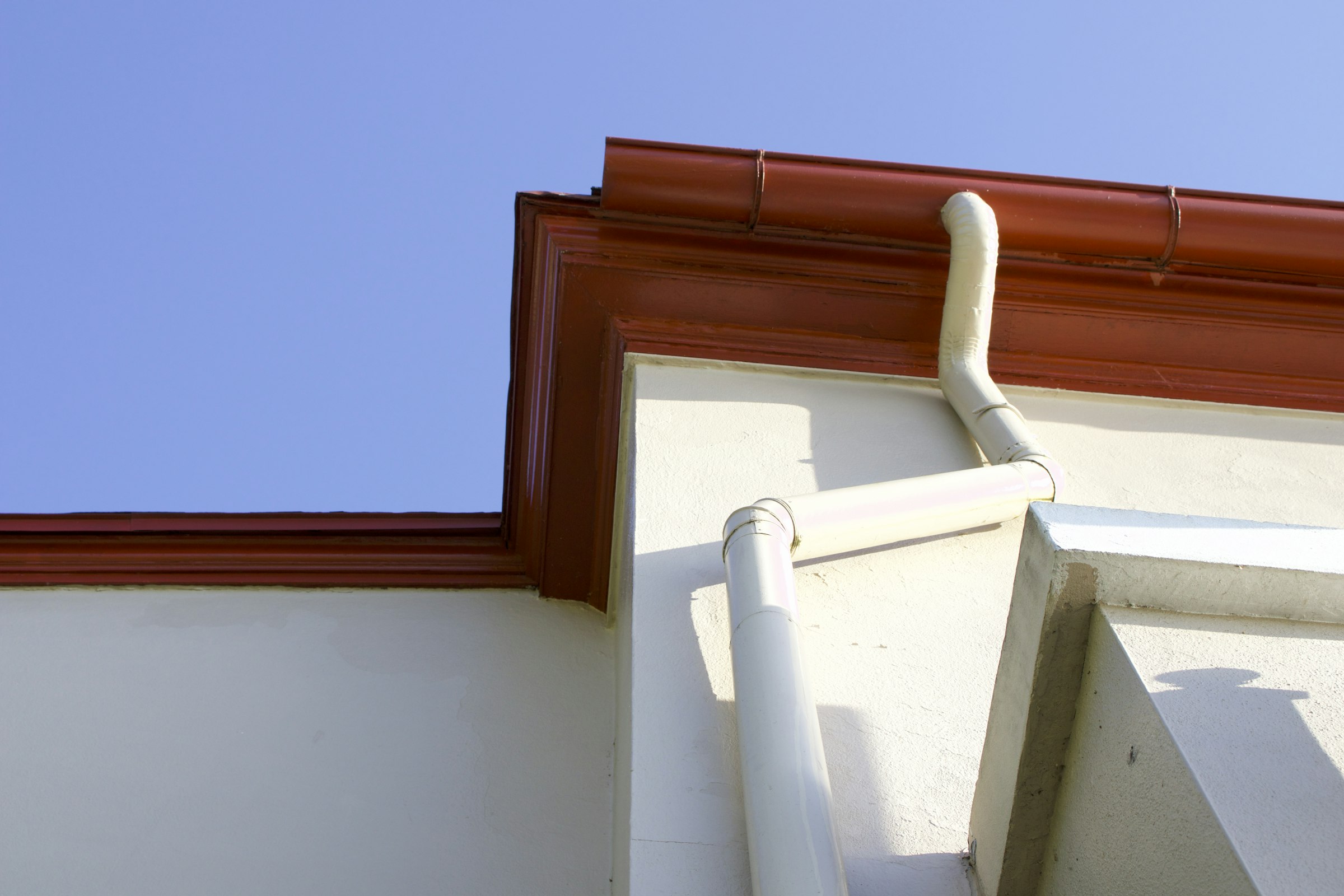 Gutter attached to a home's roofline